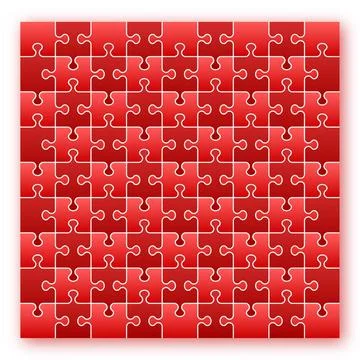 Puzzle in 3d style on black background. Modern banner for concept design. Vector Stock Illustration