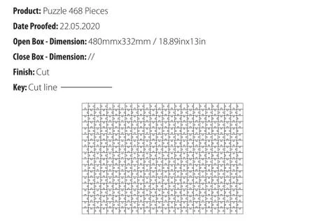 Puzzle 468 Pieces B3 format template cut - die cut - vector-eps Stock Illustration