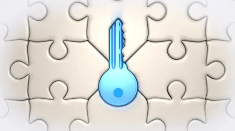 Puzzle and key Stock Footage 31824281