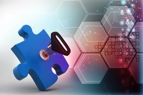 Puzzle and key Stock Illustration