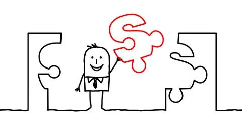 Puzzle and solution Stock Illustration