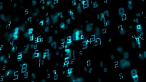 Puzzle in the array of numeric cinematic background. seamless loop. Video stock 82227906
