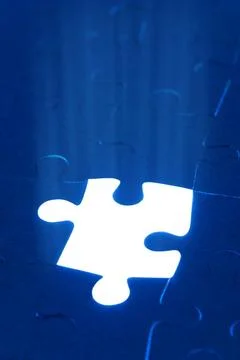 Puzzle background Abstract puzzle background without one piece and light C... 写真素材