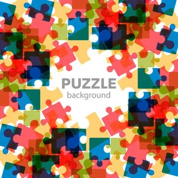 Puzzle background frame for text, vector illustration Stock Illustration
