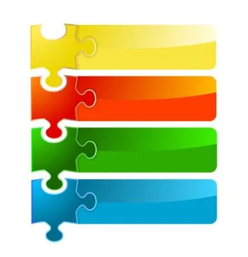 Puzzle banner set Stock Illustration