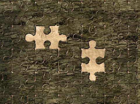 Puzzle on the bark Stock Illustration