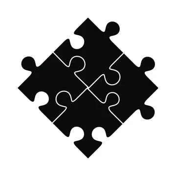 Puzzle black simple icon Stock Illustration