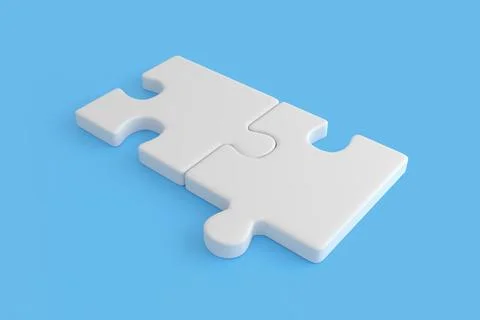 Puzzle on blue background.  Minimal creative concept Stock Illustration