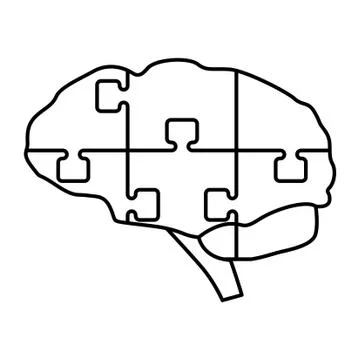 Puzzle Brain icon Illustrazione stock