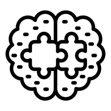 Puzzle brain icon outline vector. Online learn 스톡 일러스트