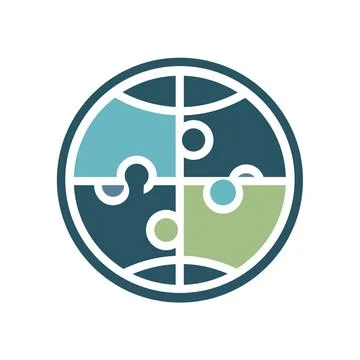 Puzzle Brain Logo Icon Design Illustrazione stock