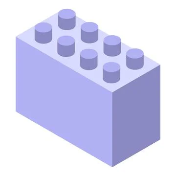 Puzzle brick icon isometric vector. Concrete building Ilustración de archivo