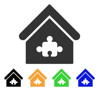 Puzzle Building Vector Icon 스톡 일러스트