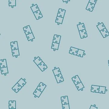 Puzzle business solution line vector seamless pattern Stock Illustration