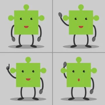 Puzzle characters set Stock Illustration