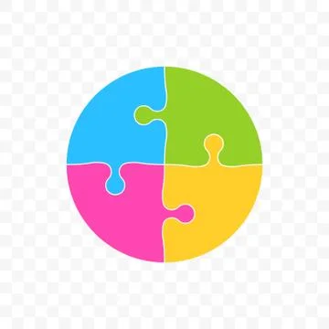 Puzzle circle colors vector art icon Illustrazione stock