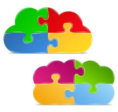 Puzzle Clouds Stock Illustration