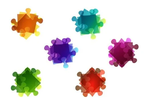 Puzzle colorful element set. Vector illustration Stock Illustration