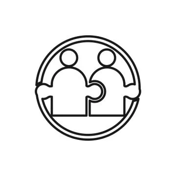Puzzle Commitment Teamwork Together Outline Logo Illustrazione stock