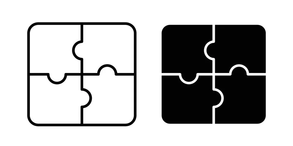 Puzzle compatible icon bundle for website design projects Stock Illustration