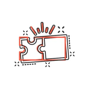 Puzzle compatible icon in comic style. Jigsaw agreement vector cartoon illust Stock Illustration