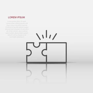 Puzzle compatible icon in flat style. Jigsaw agreement vector illustration .. Stock Illustration