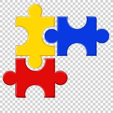 Puzzle compatible icon in flat style. Stock Photos