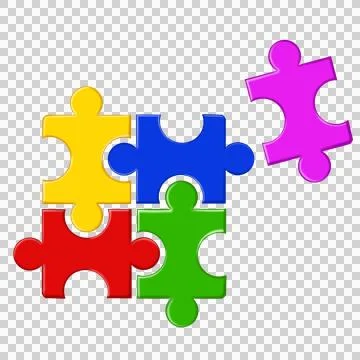 Puzzle compatible icon in flat style. Stock Photos