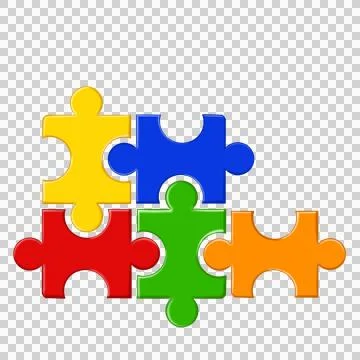 Puzzle compatible icon in flat style. Stock Photos