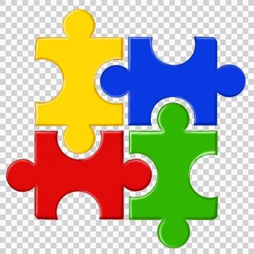 Puzzle compatible icon in flat style. Stock Photos