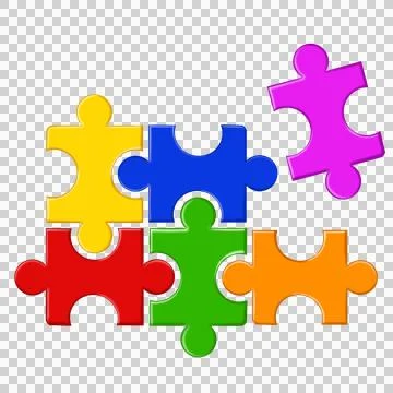 Puzzle compatible icon in flat style. Stock Photos