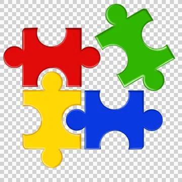 Puzzle compatible icon in flat style. Stock Photos