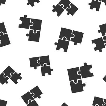 Puzzle compatible icon seamless pattern background. Jigsaw agreement vector i 스톡 일러스트