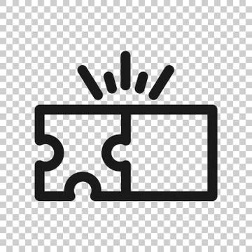 Puzzle compatible icon in transparent style. Jigsaw agreement vector illustra Stock Illustration