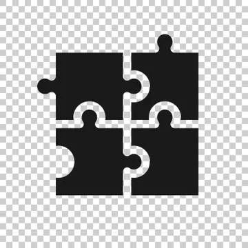Puzzle compatible icon in transparent style. Jigsaw agreement vector illustra Stock Illustration