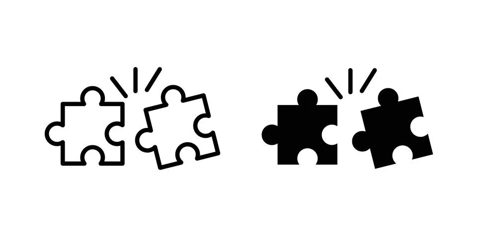 Puzzle compatible icon for web projects Stock Illustration