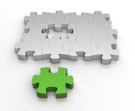 Puzzle concept 3d illustration Stock Illustration