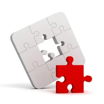 Puzzle concept 3d illustration Stockillustratie