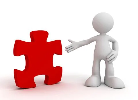 Puzzle concept   3d illustration Stock Illustration
