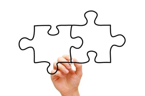 Puzzle concept Stockfoto's