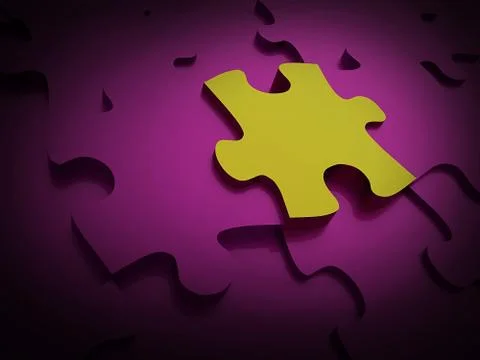 Puzzle concept on purple background Stock Illustration