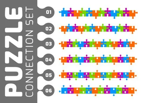 Puzzle connection set Stock Illustration