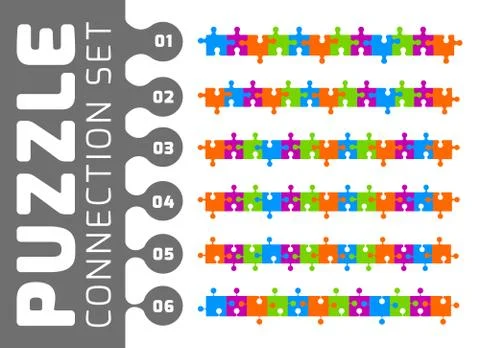 Puzzle connection set Stock Illustration