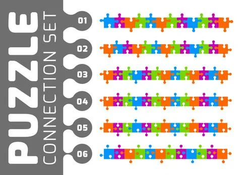 Puzzle connection set Puzzle connection set. Vector illustration on white ... Stock Photos
