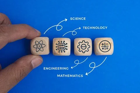 Puzzle connection with STEM icon. science, technology, engineering, mathema.. Stock-Fotos
