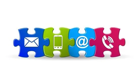 Puzzle with contact icon Stock Illustration