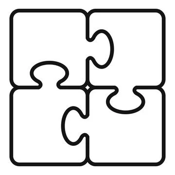 Puzzle core icon outline vector. Social trust Stock Illustration