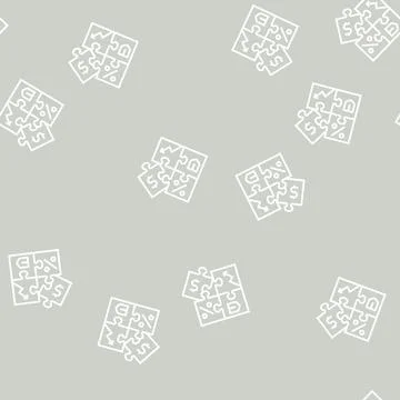 Puzzle for create business line seamless pattern Illustrazione stock