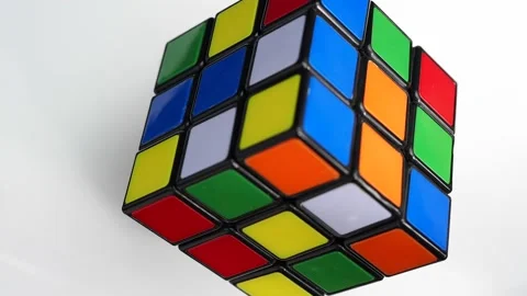 Puzzle cube 3x3, Rubik's cube on a white background. Stock Footage 170568580