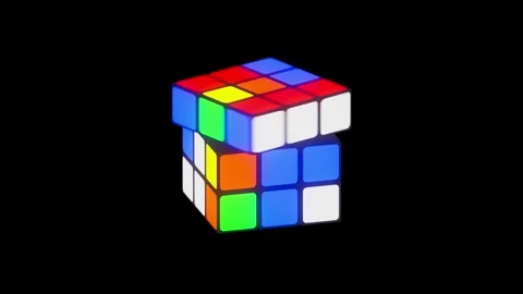 Puzzle Cube 3x3 solving loop animation Stock Footage 279442974
